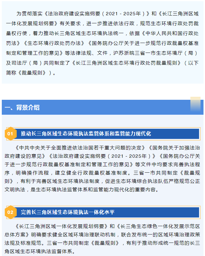 美麗長三角 | 滬蘇浙皖生態(tài)環(huán)境、司法部門聯(lián)合制定生態(tài)環(huán)境行政處罰裁量規(guī)則